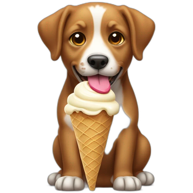 Doggie eating ice cream emoji