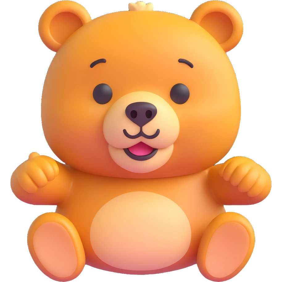 A bear in microsoft style 3d fluent emojis emoji