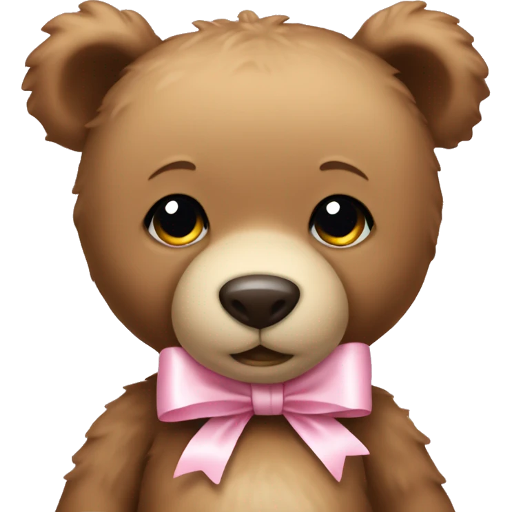 Teddy bear with light pink bow  emoji