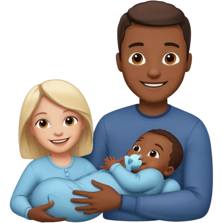 White couple black baby emoji