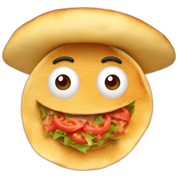 Tostada con tomate emoji