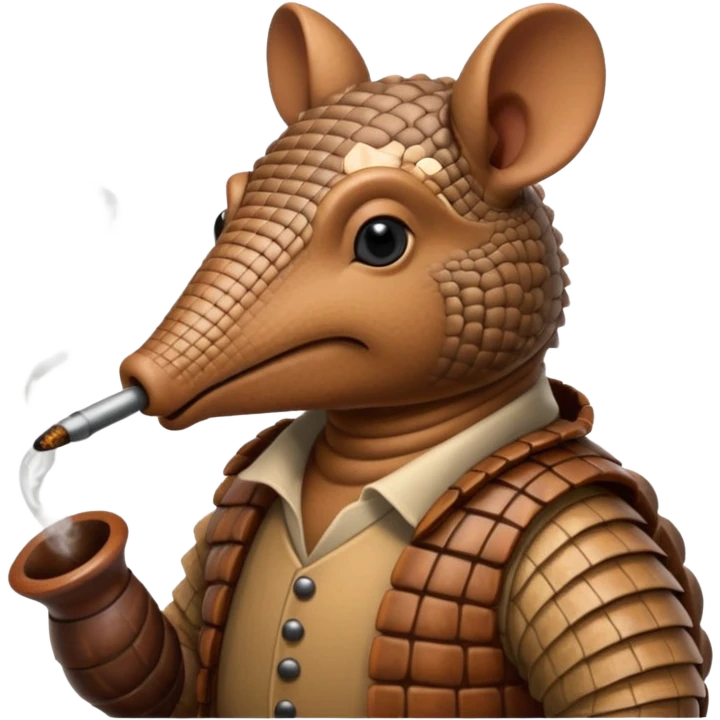 Armadillo smoking a pipe emoji