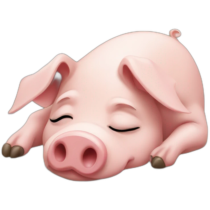 pig suffering, lying down, sad emoji