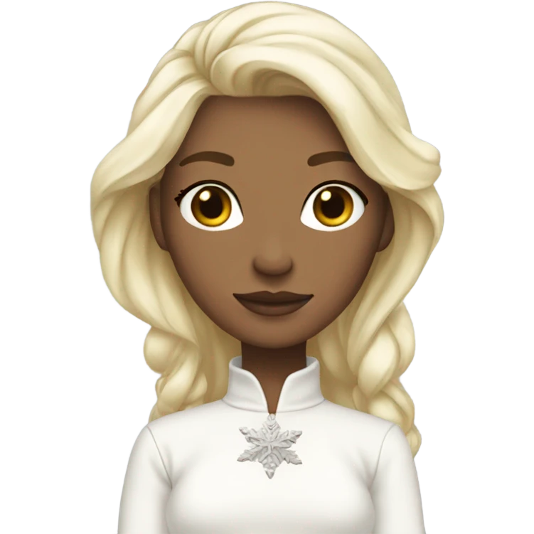 Winter white outfit blond princess  emoji