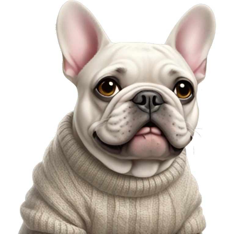 French bulldog wearing a sweater emoji