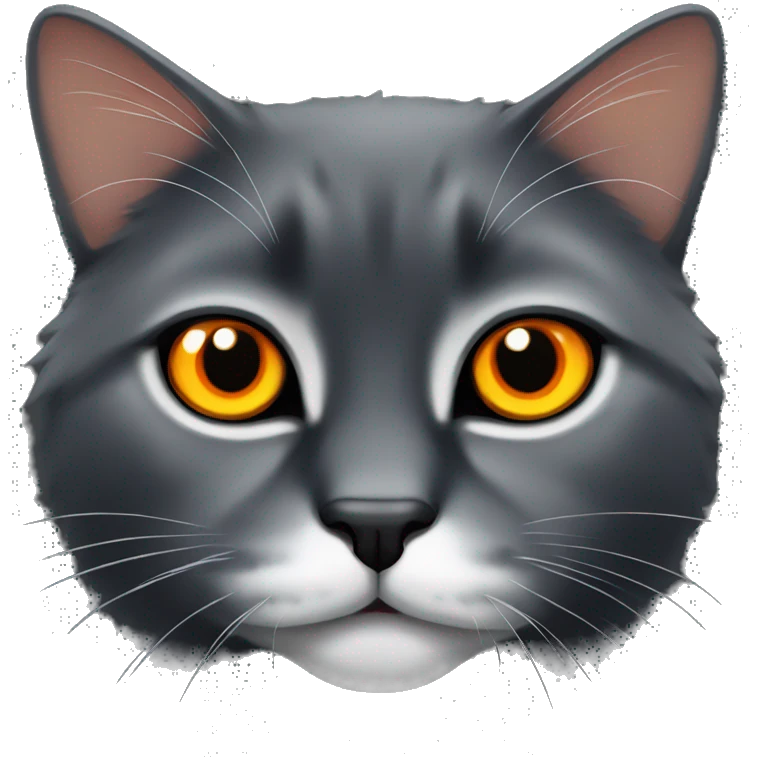 Black perisan cat with orange eyes emoji