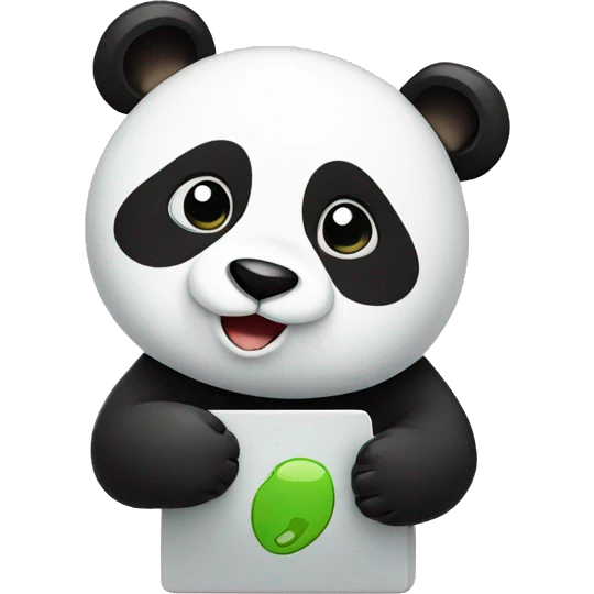 Cute panda chatting on phone  emoji