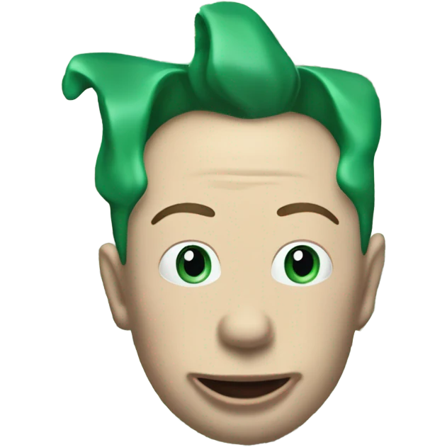 elon musk with a clown face and green nose with a dollar sign on it and puppy dog tongue and ears like an egirl emoji