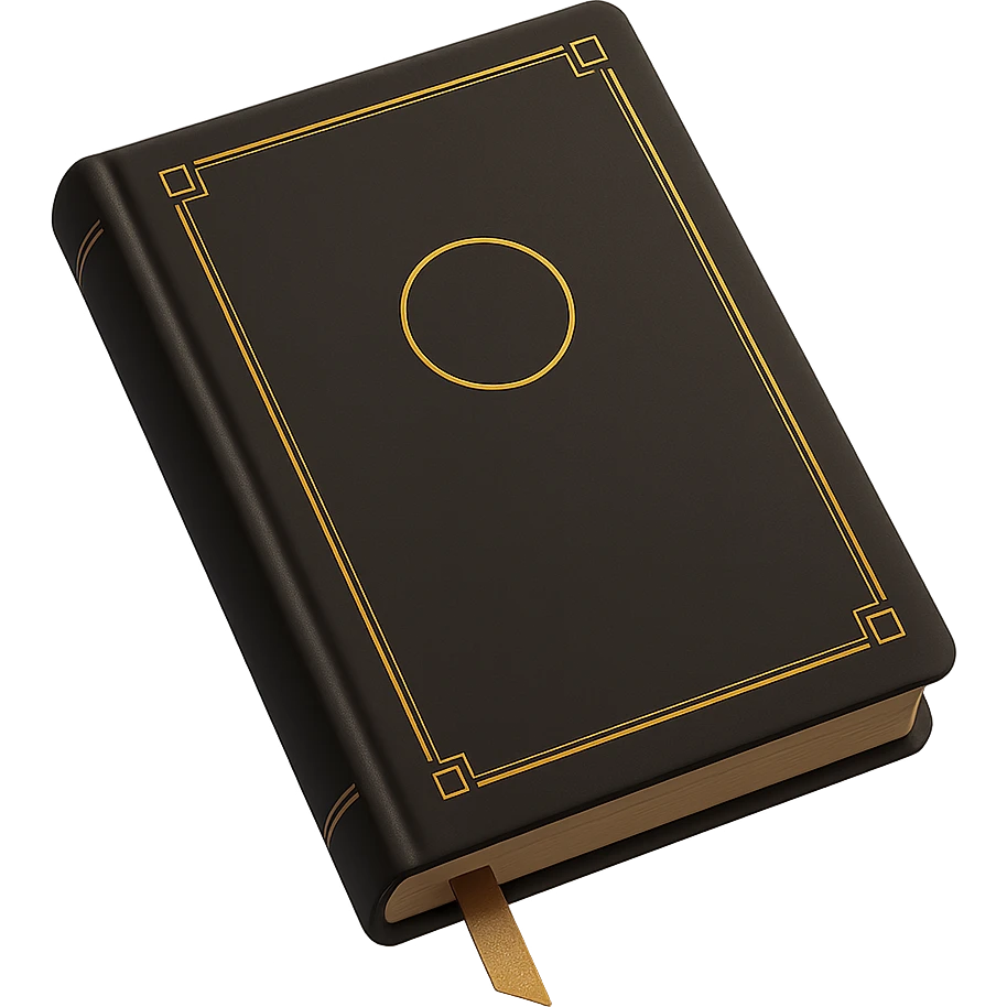 a gold notebook in 3D black style emoji