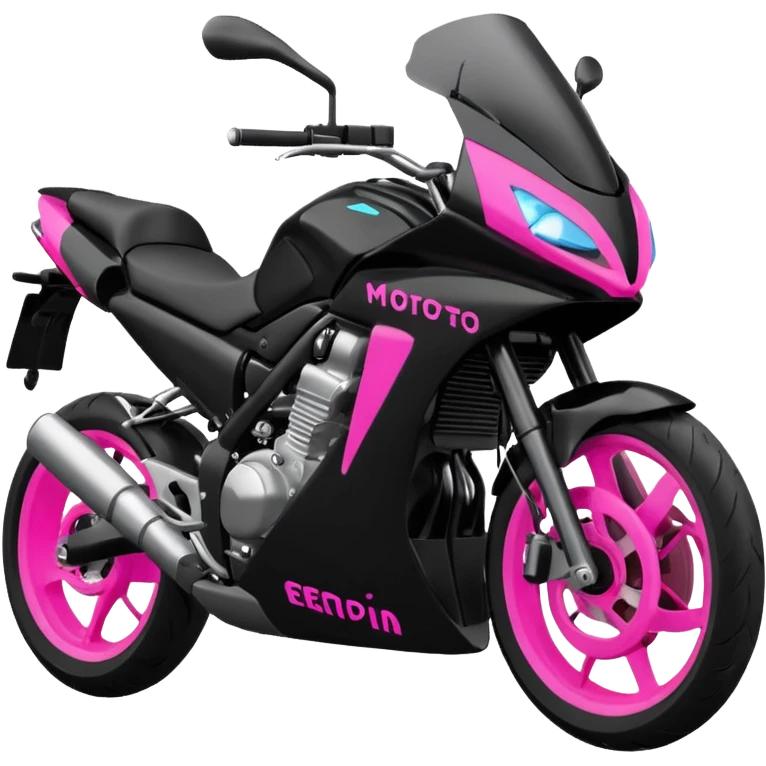 moto sportiva con scritta nera e solo avanti rosa fluorescente  emoji