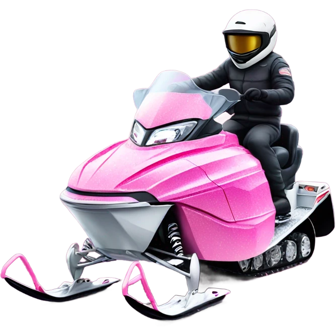 Pink ombre snowmobile with glitter emoji