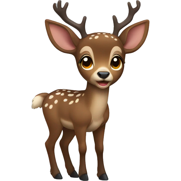 dark brown fawn deer emoji