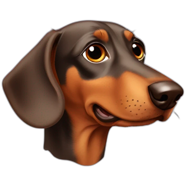 Dog head reality dachshund Looks to the left side emoji