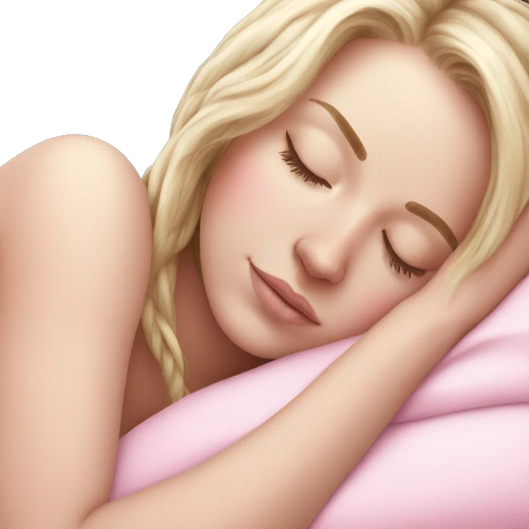 beautiful white girl sleeping pink  emoji