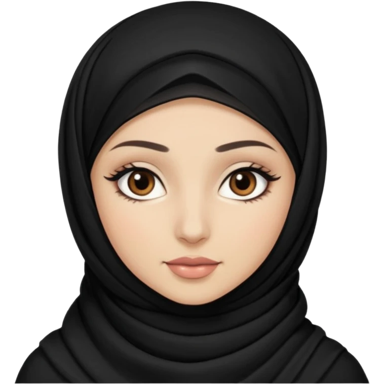 half hijab with dark brown eyes and long lashes with and light  skin emoji