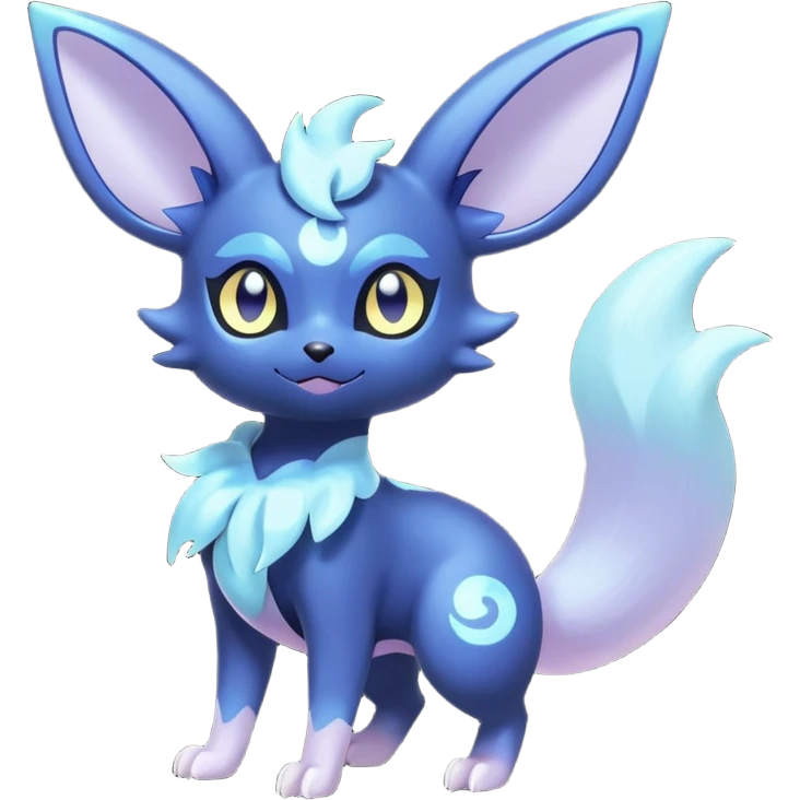 Shiny pastel Nebulae Noibat-Meowstic-Umbreon-Fakémon-hybrid-creature (full body)  emoji