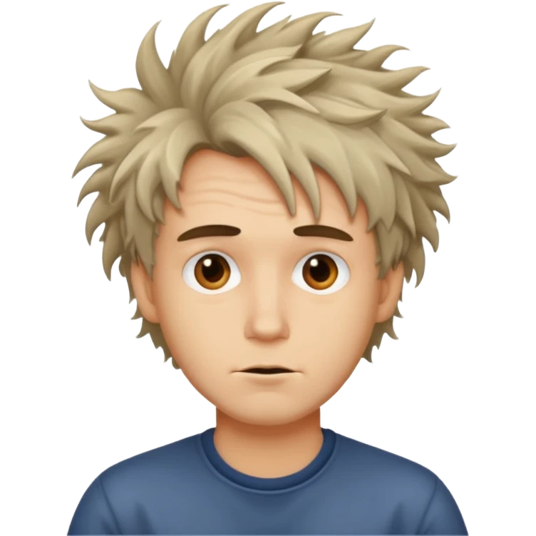 Man strange hair emoji
