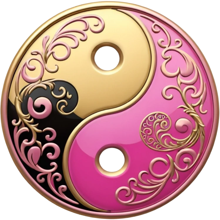 Yin Yang gold and pink emoji