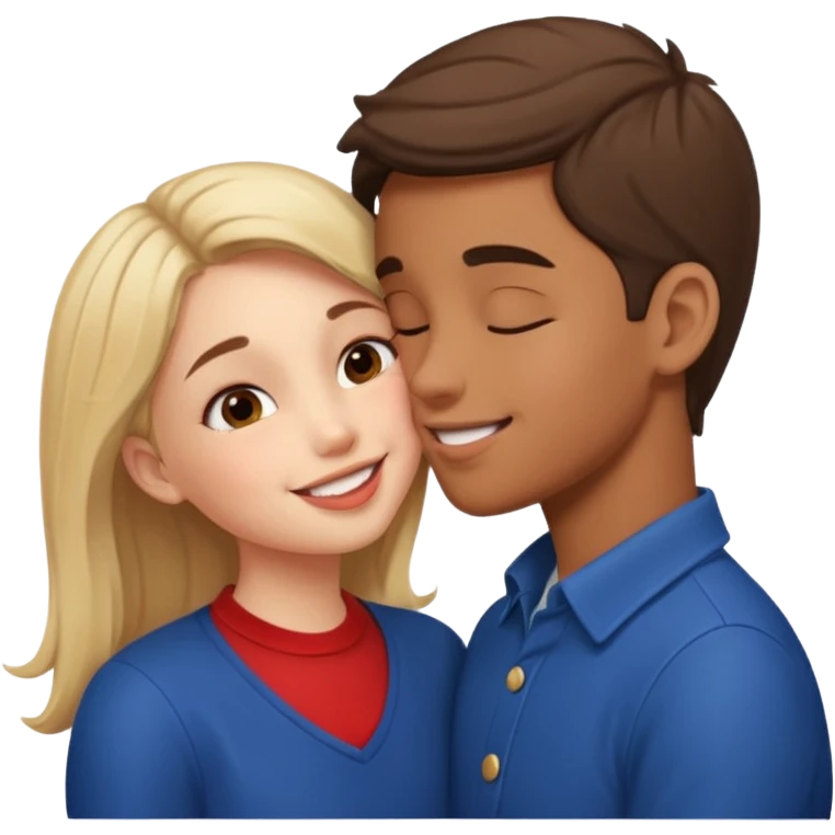 boy and girl french kissing emoji