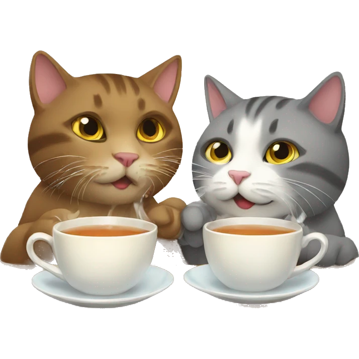Two Cat drinking tea emoji
