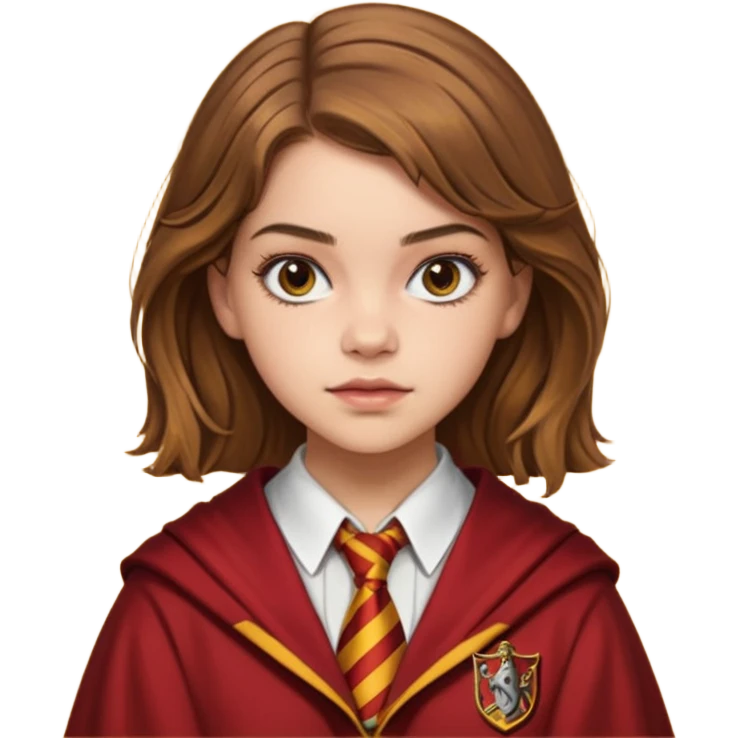 Barbara Palvin as Hermione Granger in her gryffindor robes emoji