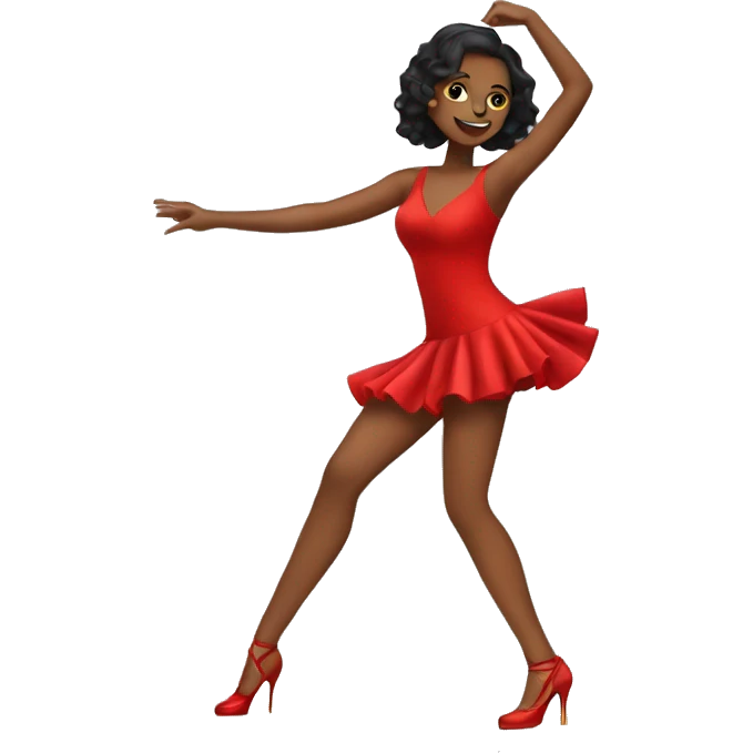 salsa dance girl with red dress and heels and dance Parter emoji
