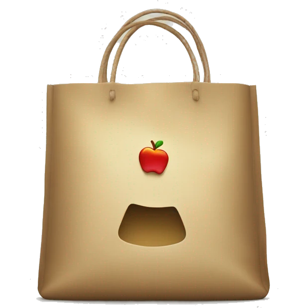 Bag with apple logo like iplace bags but with minimal style emoji