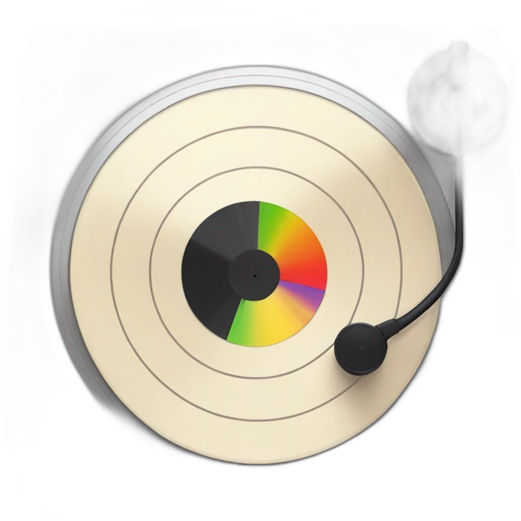  Vinyl record with statistic apple'pie graph form emoji