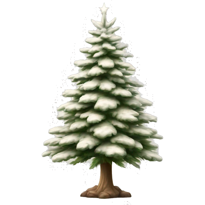 Realistic isolated off white fir christmas tree   emoji