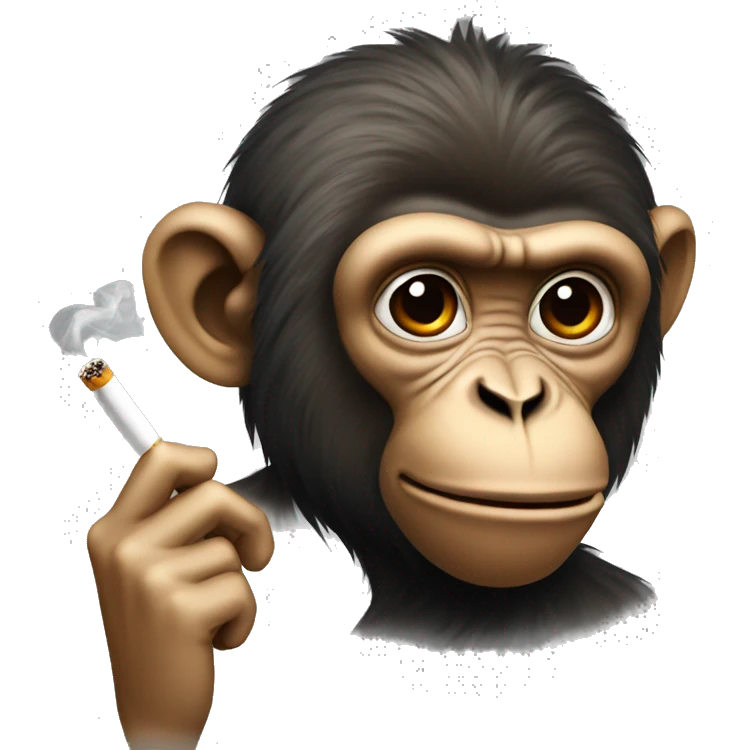 Monkey wit a cigarette emoji