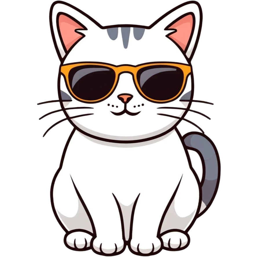 Cat with sunglasses emoji