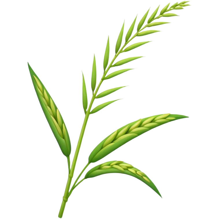 a single greenish rice stalk emoji