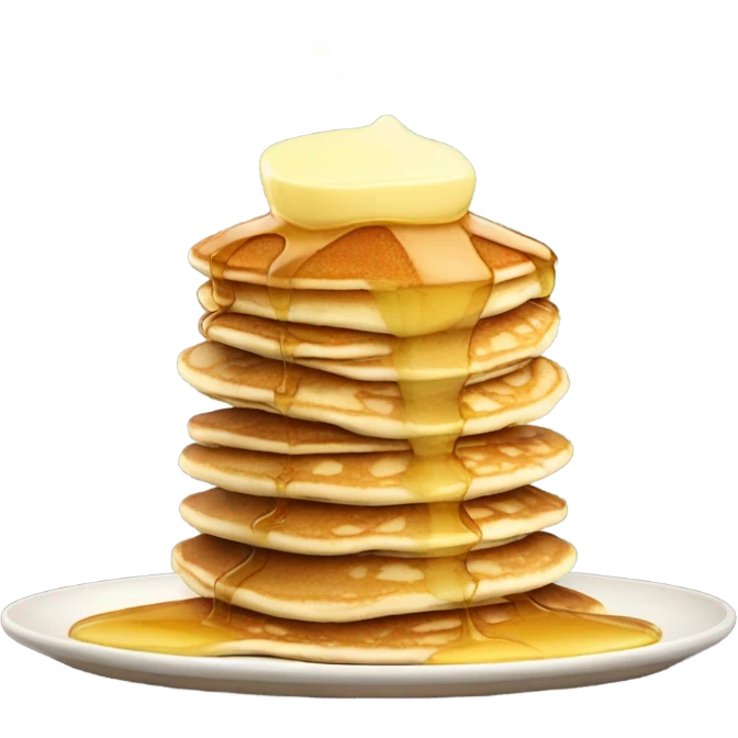 Pancake with butter and maple syrup emoji
