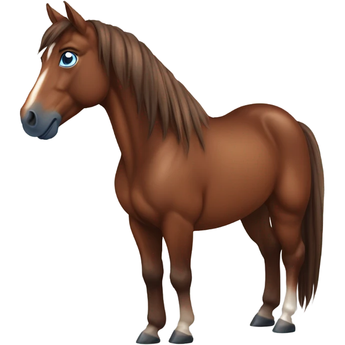 Horse bai pie with blue eyes emoji