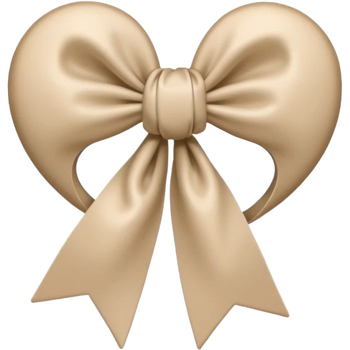 white heart with beige bow emoji