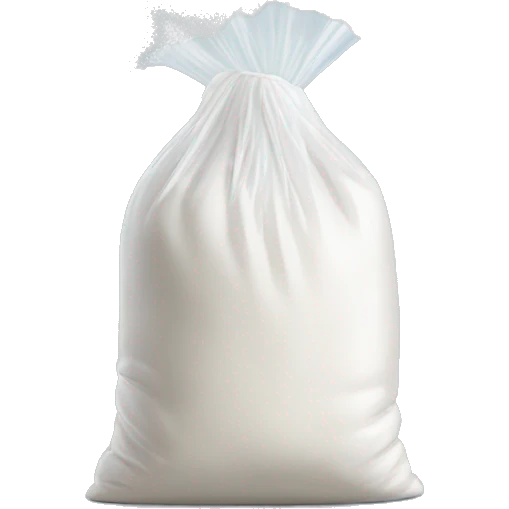 Plastic baggie pouring out flour emoji