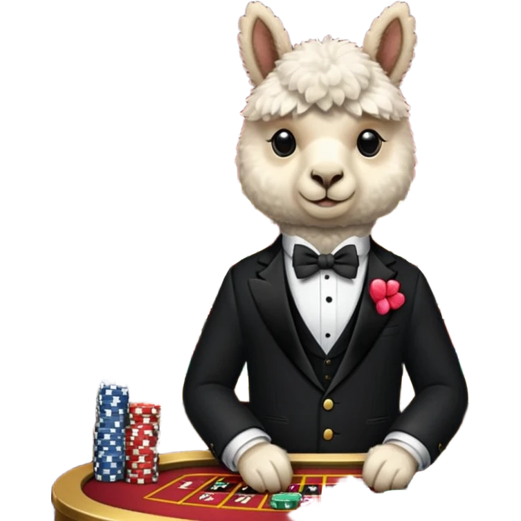 Alpaca at the casino emoji