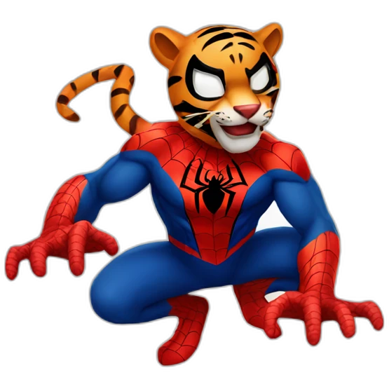 Spiderman as a Tiger emoji