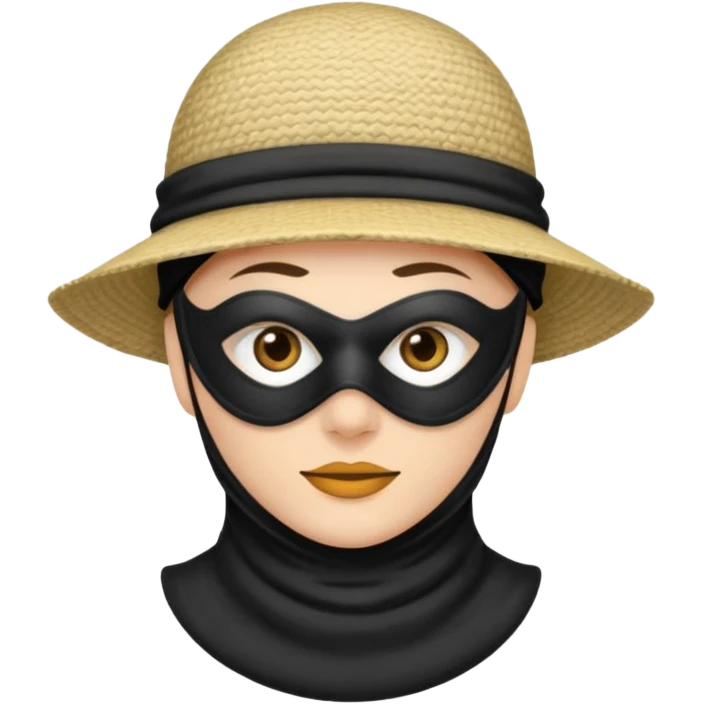 Cartoon-Räuber mit schwarzer Augenmaske, gestreiftem Shirt, schwarzer Mütze der sich von einem seil herunter lässt emoji