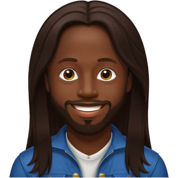 Wyclef Jean with dark brown long hair emoji
