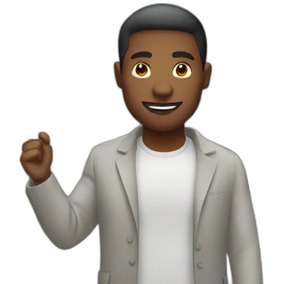 white man holding up sign emoji