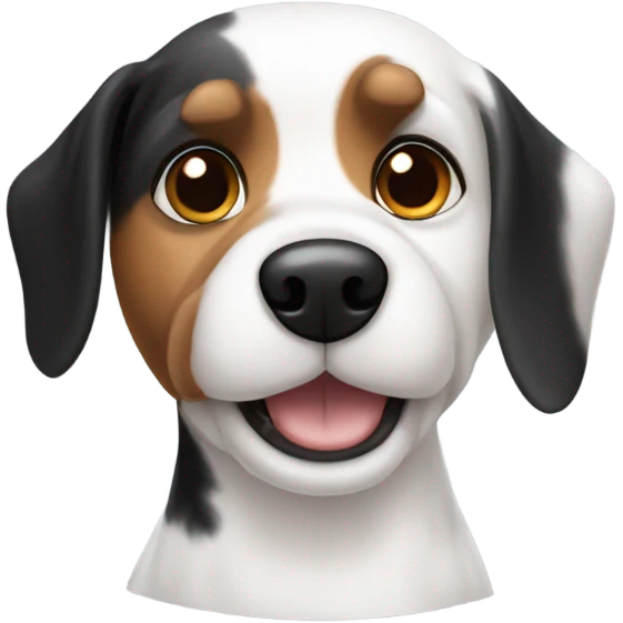 Only Black and white small dog with small floppy ears and jack Russel features  emoji