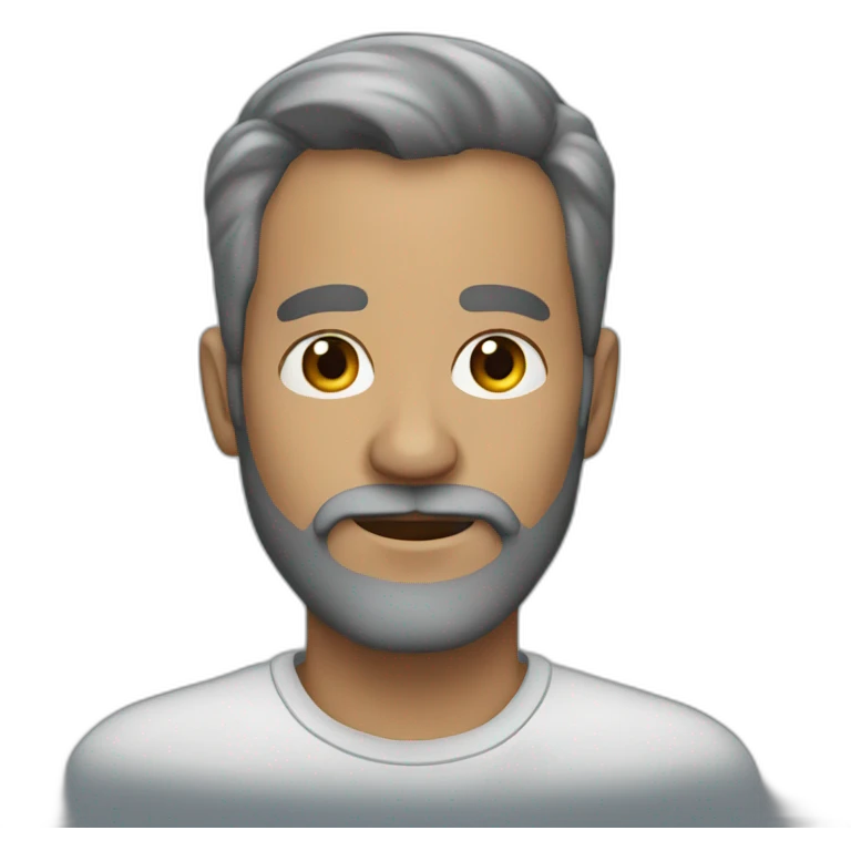 grey 45 year old man with a face beard emoji