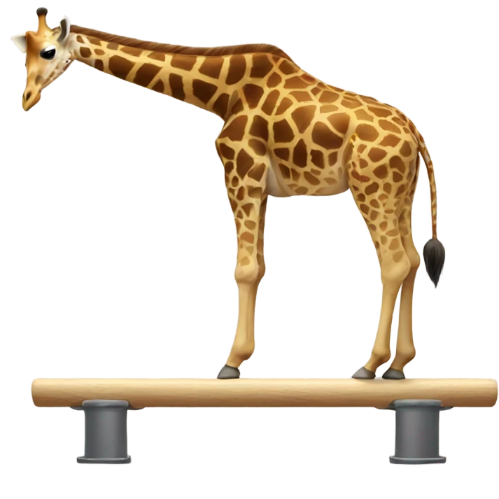 Giraffe on a balance beam emoji