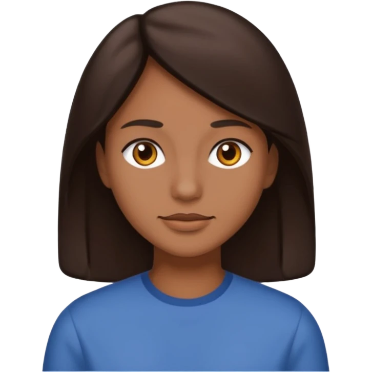 Cabelo castanhos escuro emoji