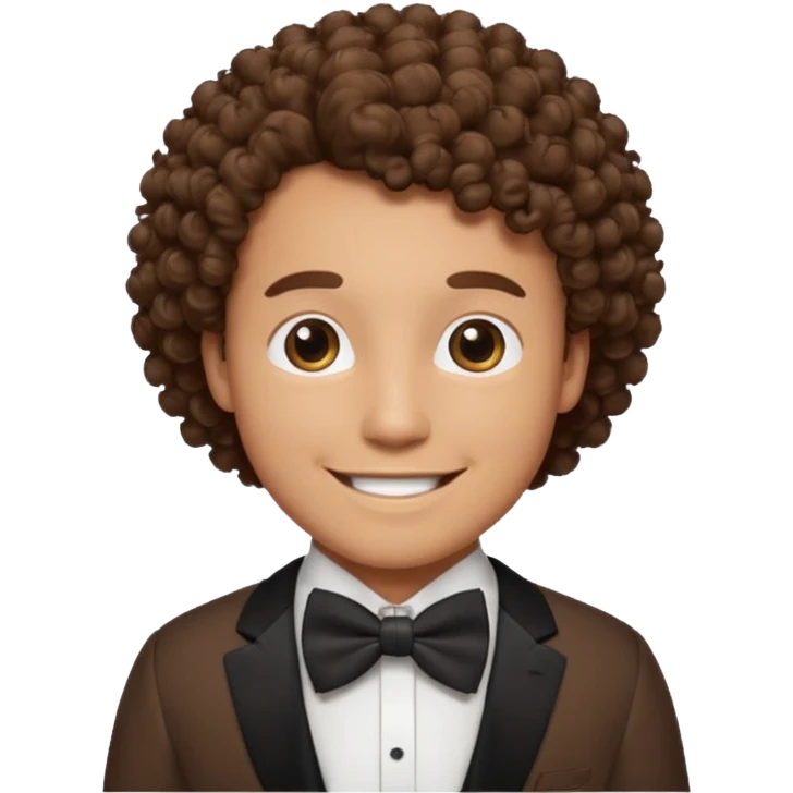 Curly-haired man wearing bow ties emoji