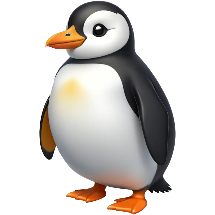 cinematic-penguin-realistic-full-body-standing-emoji,-plump-body-balanced-with-tiny-wings-tucked-close,-sleek-black-and-white-feathers-smoothly-layered,-head-tilted-dramatically,-bright-orange-beak-glinting-in-the-arctic-sun,-simplified-yet-realistic-focused-features,-highly-detailed,-glowing-with-an-almost-sarcastic-glow

 emoji