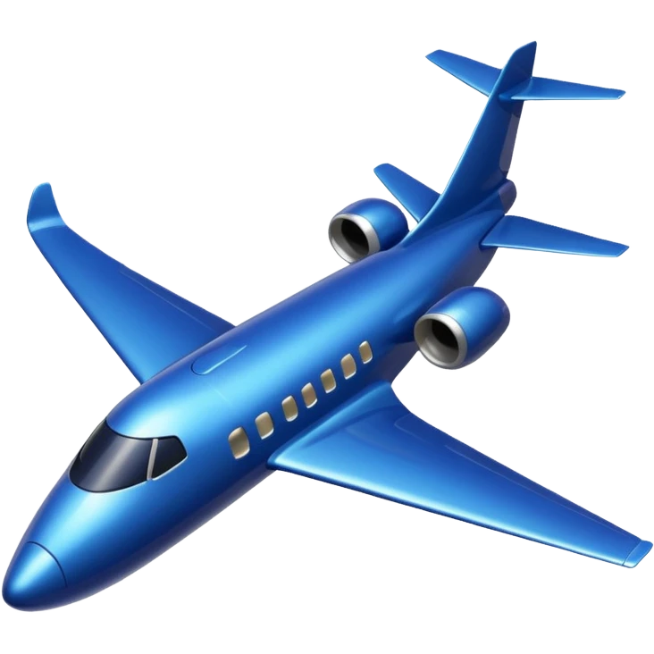 A fully coloured dark blue plane emoji