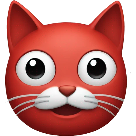 Chat sur chat rouge emoji