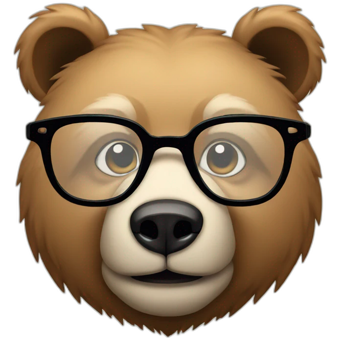 bear with glasses emoji